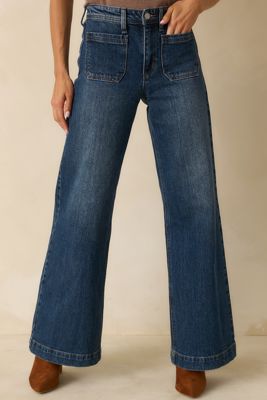 Good Fit Dark Faded Wash Wide-Leg Jeans