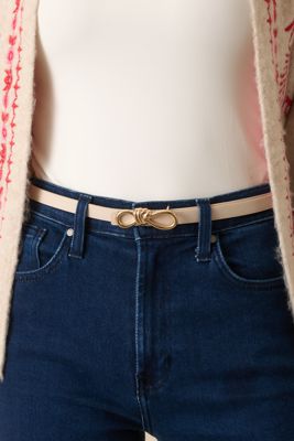 Roped In Ivory Faux Leather Belt