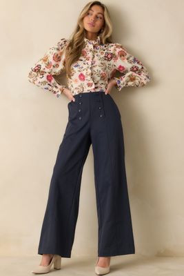 See Eye To Eye Ivory Multi Floral Cotton Button Up Top