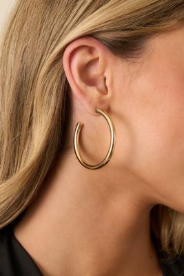 Own The Day Gold Open Hoop Earrings
