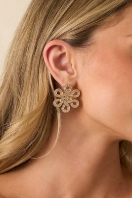 With Time To Spare Gold Flower Statement Earrings
