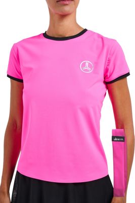 Match Womens Short Sleeve Ringer Tennis Top & Headband