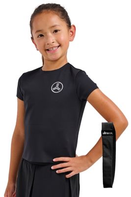 Match Girls Short Sleeve Bonded Tennis Top & Headband