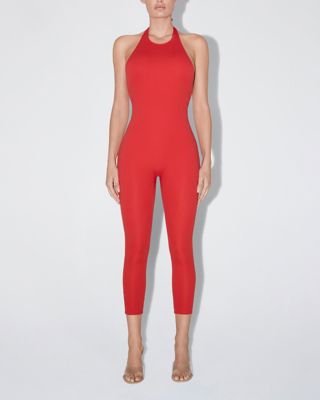 Smooth Stretch Capri Catsuit - Cherry