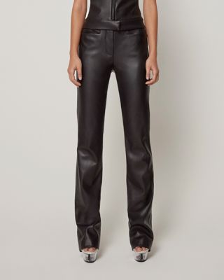 Faux Leather Trouser - Black