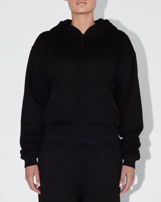 Fleece Zip Hoodie - Black