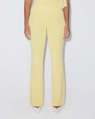 Sueded Stretch Low Rise Pant - Butter Yellow