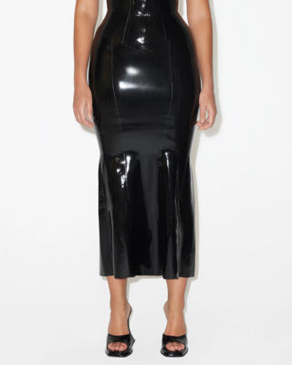 Latex Maxi Skirt - Black