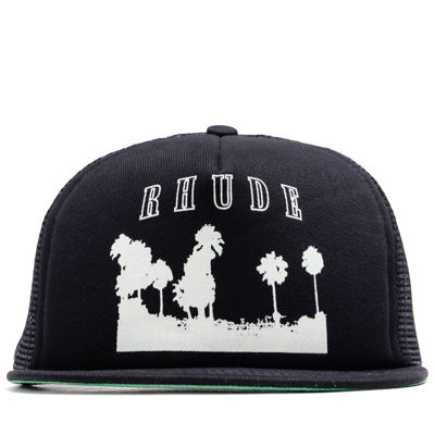 Rhude Thousand Palms Trucker Hat - Black/White