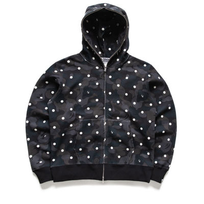 A Bathing Ape Abc Dot Shark Full Zip Hoodie - Black