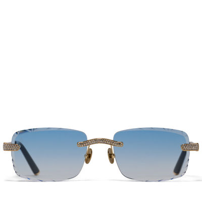 James Oro Iced Signature Gem Cut - Blue Tint/Gold