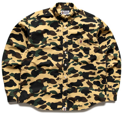 A Bathing Ape 1ST Camo One Point L/S Shirt - Yellow