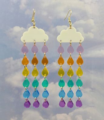 Raining Rainbow Cloud Earrings