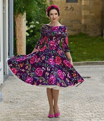 Purple Floral Bea Swing Dress