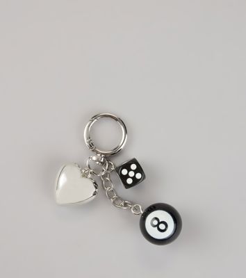 Lucky You 8-Ball And Dice Keychain