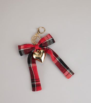 Sweet Intentions Plaid Bow Keychain