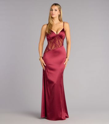 Angelica Lace Satin Mermaid Formal Dress