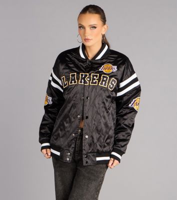 Ultra Game Nba Lakers Quilted Bomber Jacket