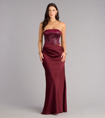 Kairi Strapless Mermaid Satin Formal Dress