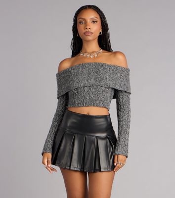 Slick Moves Faux Leather Pleated Skort