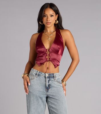Night Moves Satin Halter Top