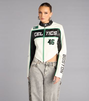 Ultra Game Nba Celtics Moto Jacket