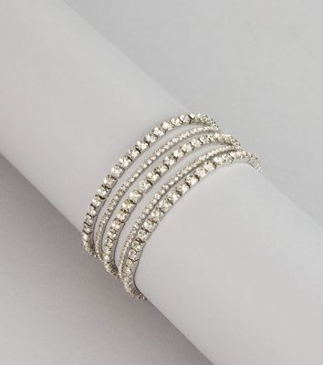Stacked And Shining Rhinestone Stretch Bracelet Set
