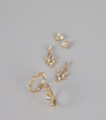 Radiant Mix Crystal Hoop Stud Set