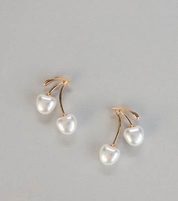 Sweet Pearl Cherry Drop Earrings