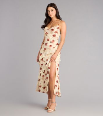 Rosewater Romance Chiffon Midi Dress