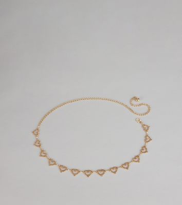 Sweet On You Sparkle Heart Chain Belt