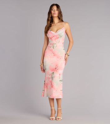 Grace In Motion Floral Open Back Midi Dress
