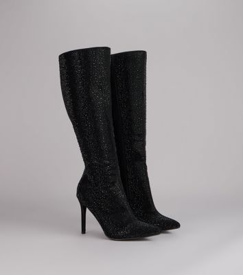 After Hours Shine Rhinestone Stiletto Boots