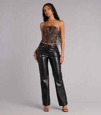 No Second Guess Faux Leather Straight Leg Pants