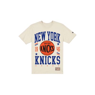 New York Knicks 1946-1963 Hardwood Classics Chrome White T-Shirt
