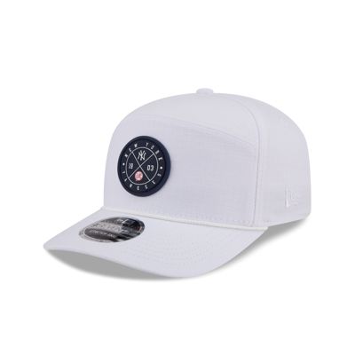 New York Yankees Circle Logo White Split Panel 9seventy Stretch-Snap Hat