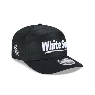 Chicago White Sox Black Camo Split Panel 9seventy Stretch-Snap Hat