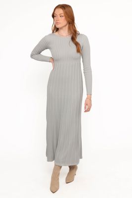 Alison Long Sleeve Maxi Dress - Grey