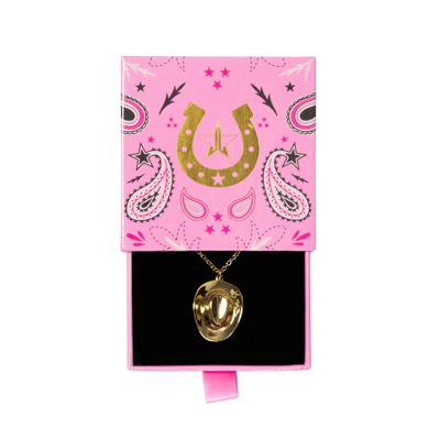 Engraved Cowgirl Hat Necklace