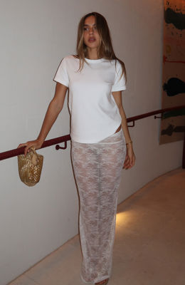 Under MY Spell Lace Maxi Skirt White