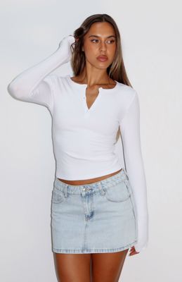 Won't Be Lonely Denim Mini Skirt Glacier Blue