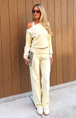 Can't Find The Words Knit Pants Lemon