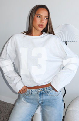 Playing Ball Oversized Long Sleeve Tee Grey Marle
