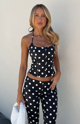 Sweetie Darling Bustier Black/White Polka Dot