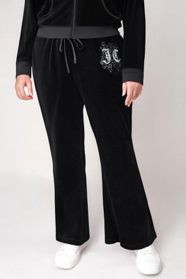 Plus-Size Monogram Heritage Cotton Velour Track Pants