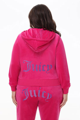 Plus-Size Technicolor Customizable Big Bling Velour Hoodie
