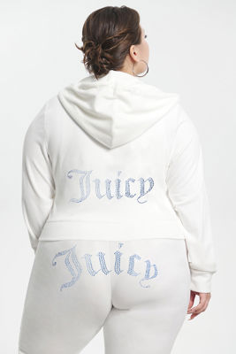Plus-Size Technicolor Customizable Big Bling Velour Hoodie