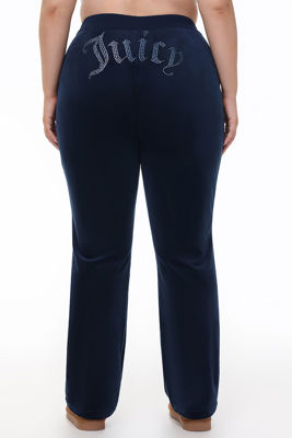 Plus-Size Technicolor Customizable Big Bling Velour Track Pants