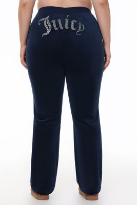 Plus-Size Technicolor Customizable Big Bling Velour Track Pants