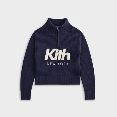 Kith Kids Sweater Rib Hunter Quarter Zip - Nocturnal